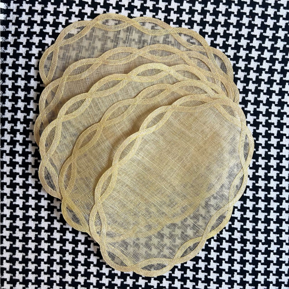 Vintage woven placemats — set of 5